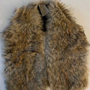 Coach Coyote Fur Stole w/leather trim (100% real)